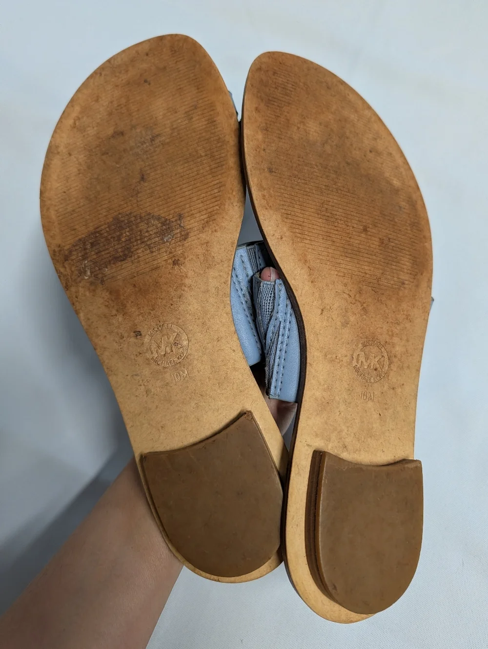Michael Kors August Blue Slide Sandals for Women Size 10